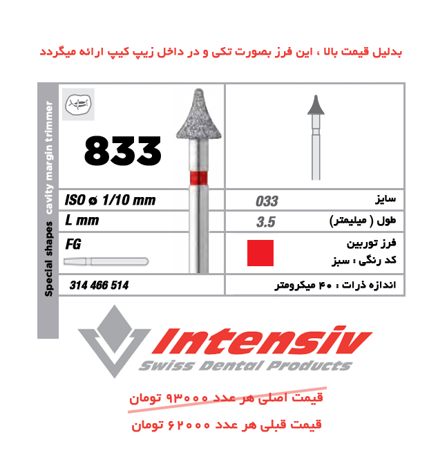 فرز توربین الماسی Intensiv Cavity Margin Trimmer