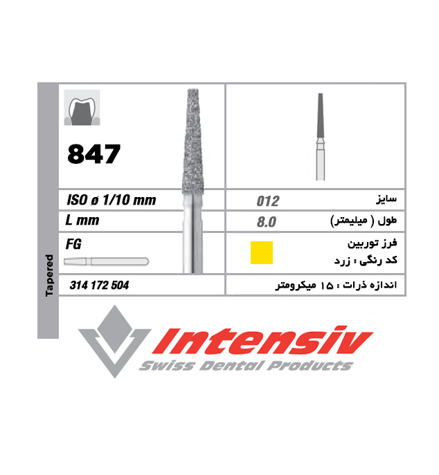 فرز توربین الماسی Tapered 847