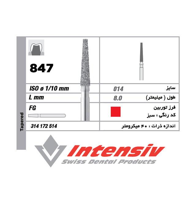 فرز توربین الماسی Tapered 847